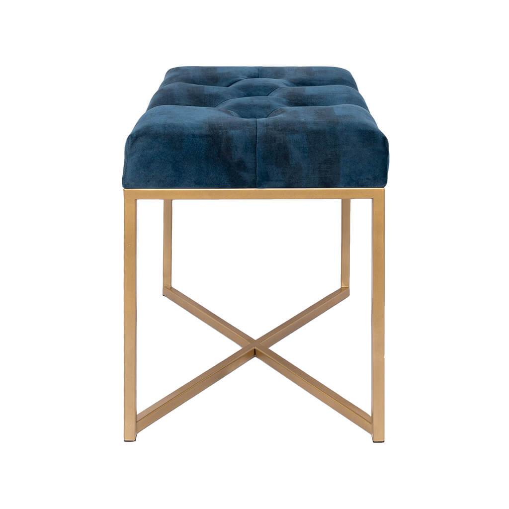 Legacy Twilight Blue Gold Base Single Ottoman Ottoman Leather Gallery