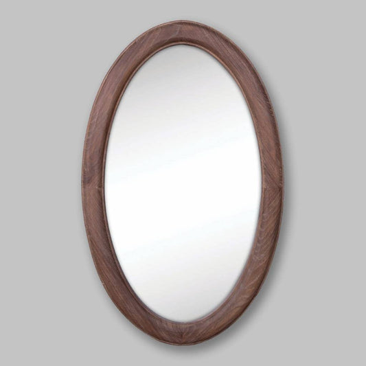 Liam Antique Coffee Oval Wall Mirror Mirror Leather Gallery Antique Coffee 980 x 600 mm