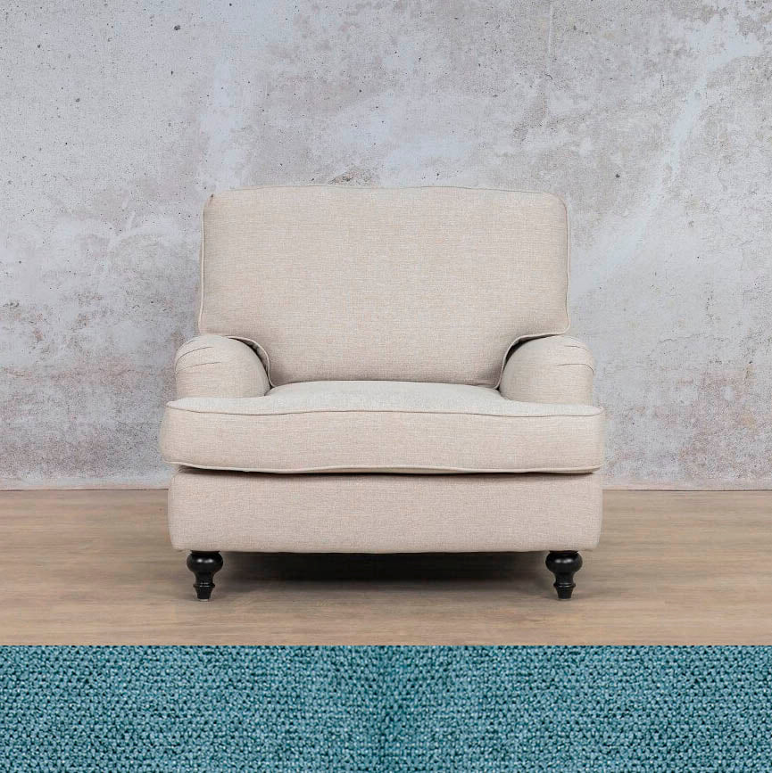 Liberty Fabric 1 Seater Sofa Fabric Sofa Leather Gallery Air Force Blue 