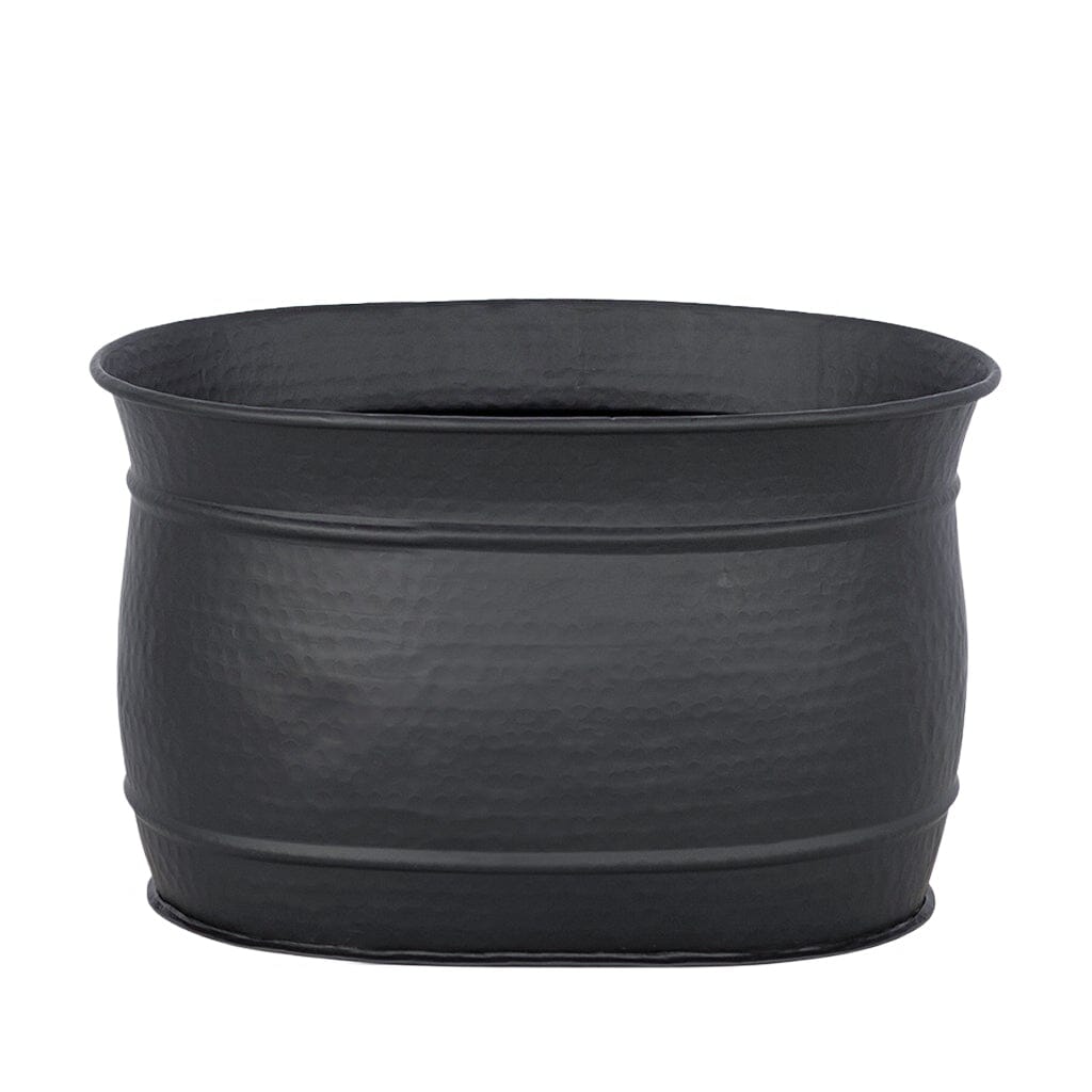 Lombard Hammered Black Bowl/Planter - Large Decor Leather Gallery
