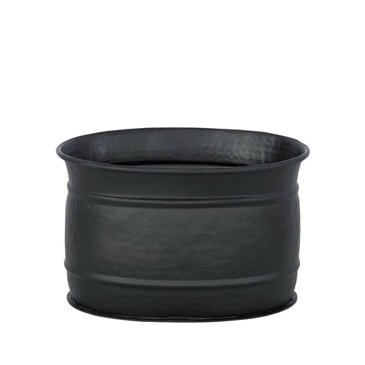 Lombard Hammered Black Bowl/Planter - Medium Decor Leather Gallery