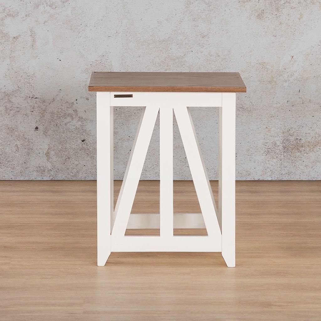 Louvre Side Table Side Table Leather Gallery Antique Natural Oak Length 500 x Depth 500 x Height 600 