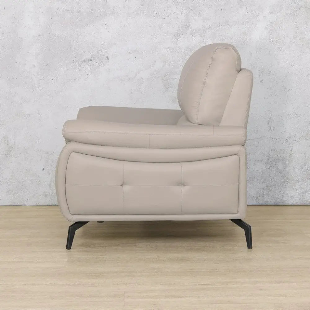 Maddox 1 Seater Leather Sofa - Fabric Corner Suite-grey