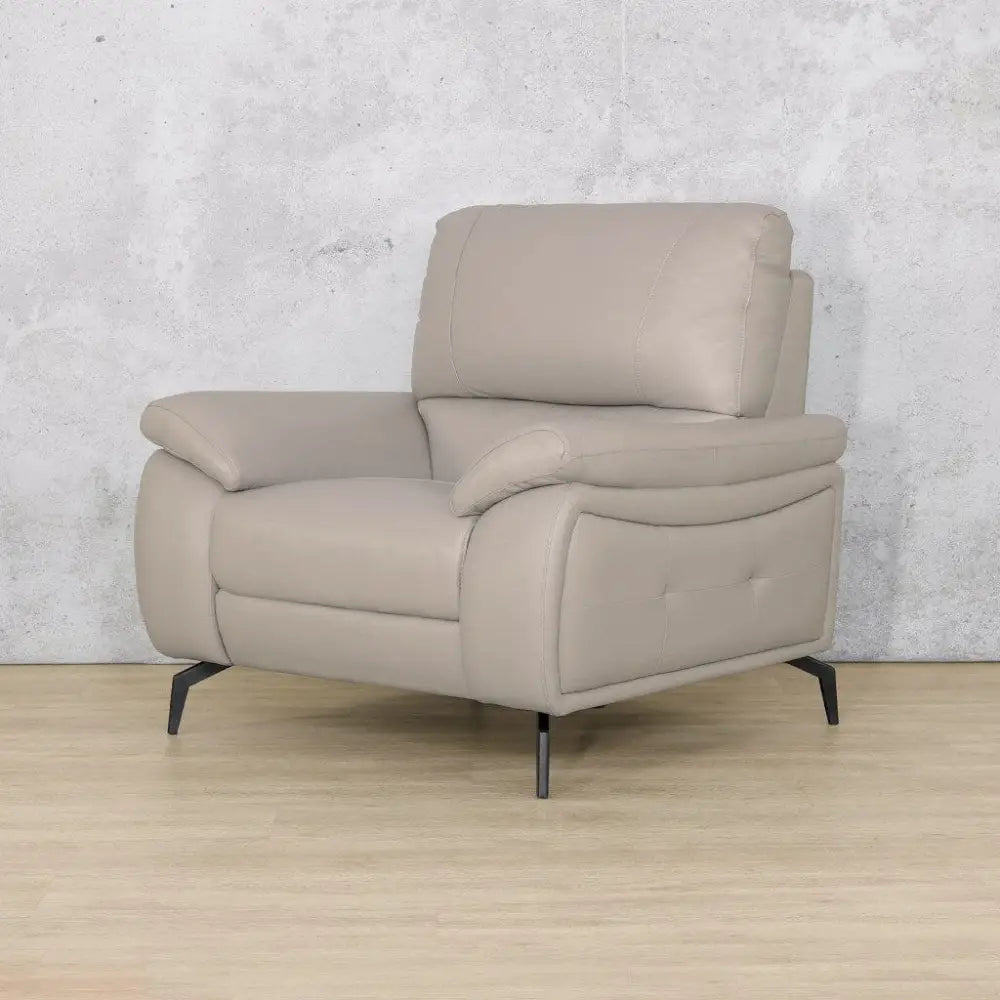 Maddox 1 Seater Leather Sofa - Fabric Corner Suite-grey