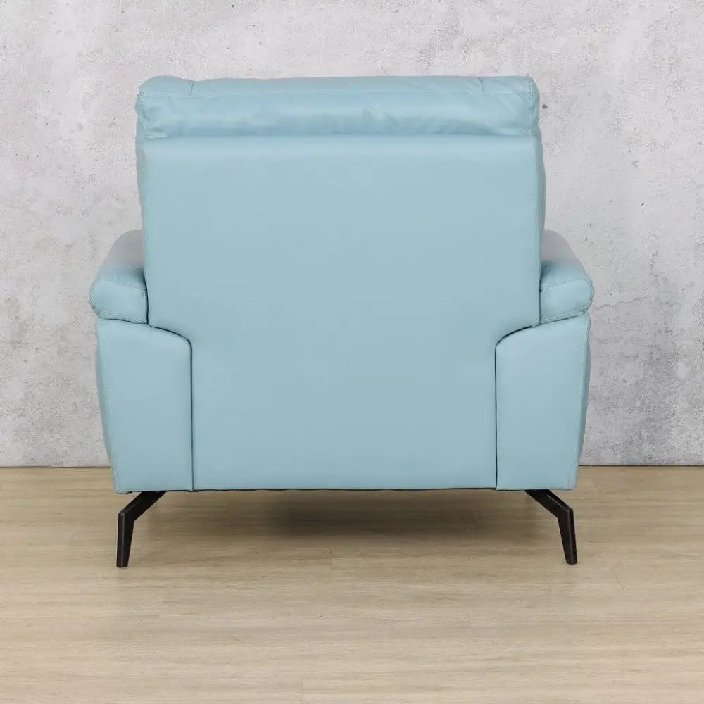 Maddox 1 Seater Leather Sofa - Fabric Corner Suite-light-blue