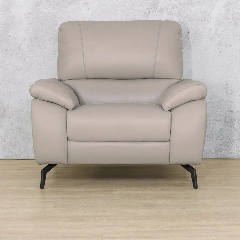 Maddox 1 Seater Leather Sofa - Grey