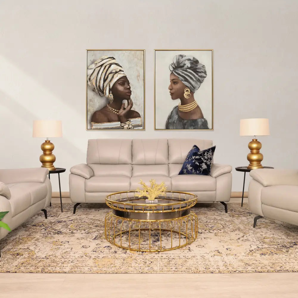 Maddox 3 + 2 + 1 Leather Sofa Suite - Leather Sofa