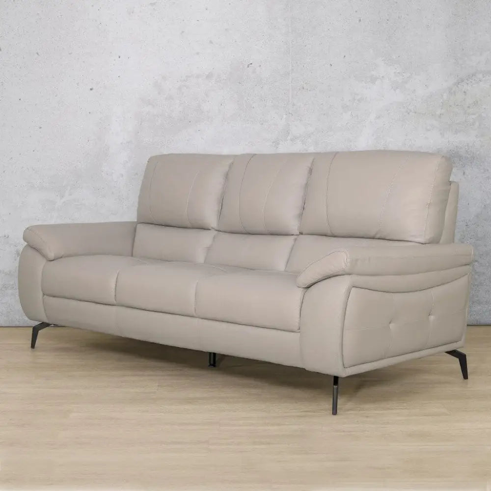 Maddox 3 Leather Sofa - Fabric Corner Suite-grey