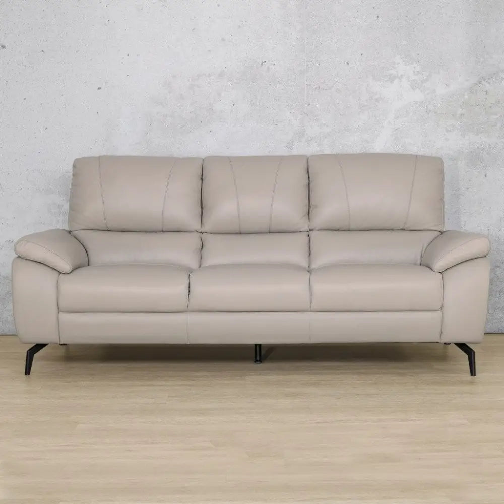 Maddox 3 Leather Sofa - Grey - Fabric Corner Suite