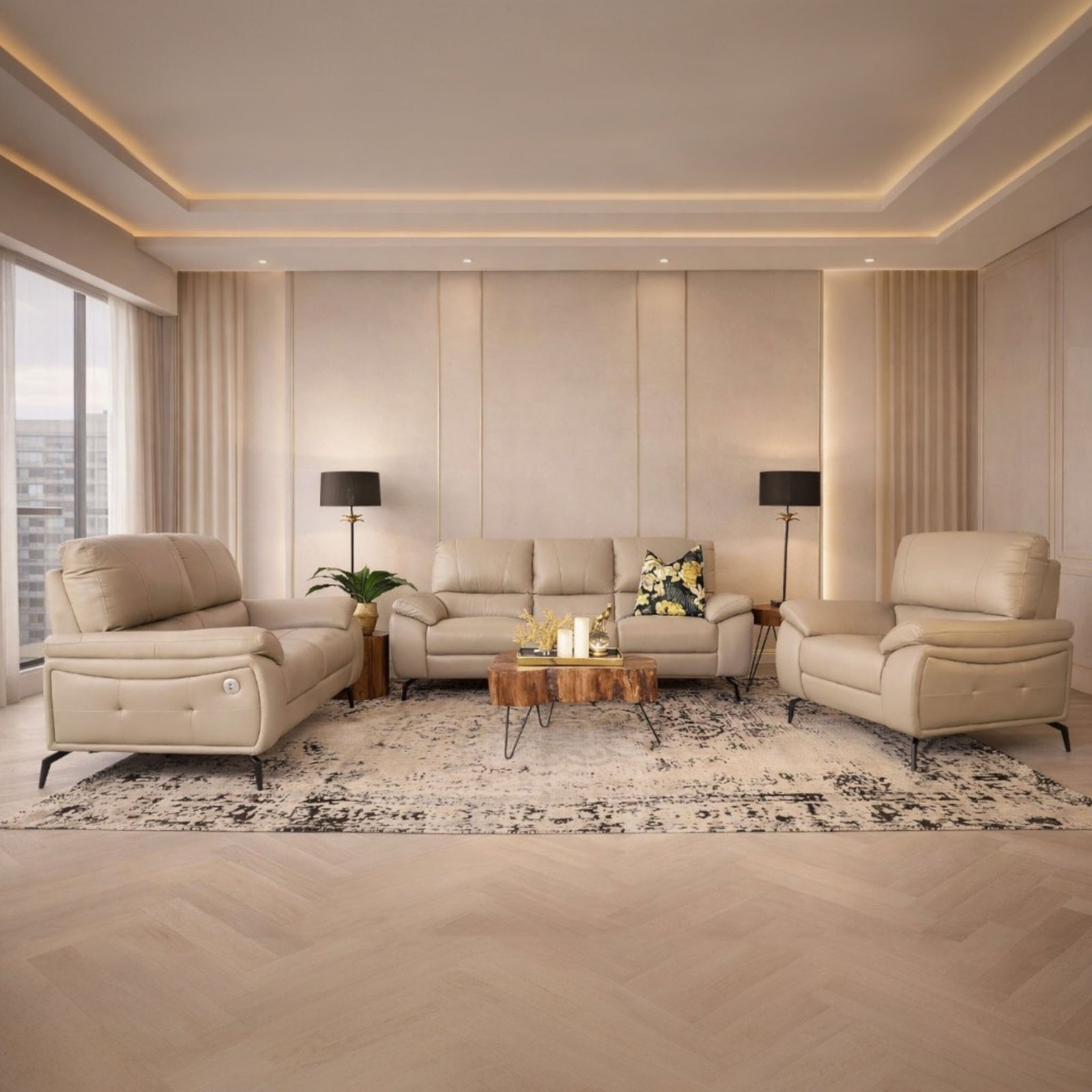 Maddox 3+2+1 Leather Sofa Suite