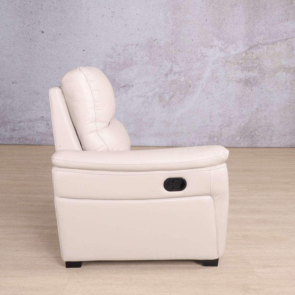 Manhattan Leather Corner couch with recliner - Beige |  l shape couch, leather corner couches, l shape couches for sale, corner couch with recliner, beige couch