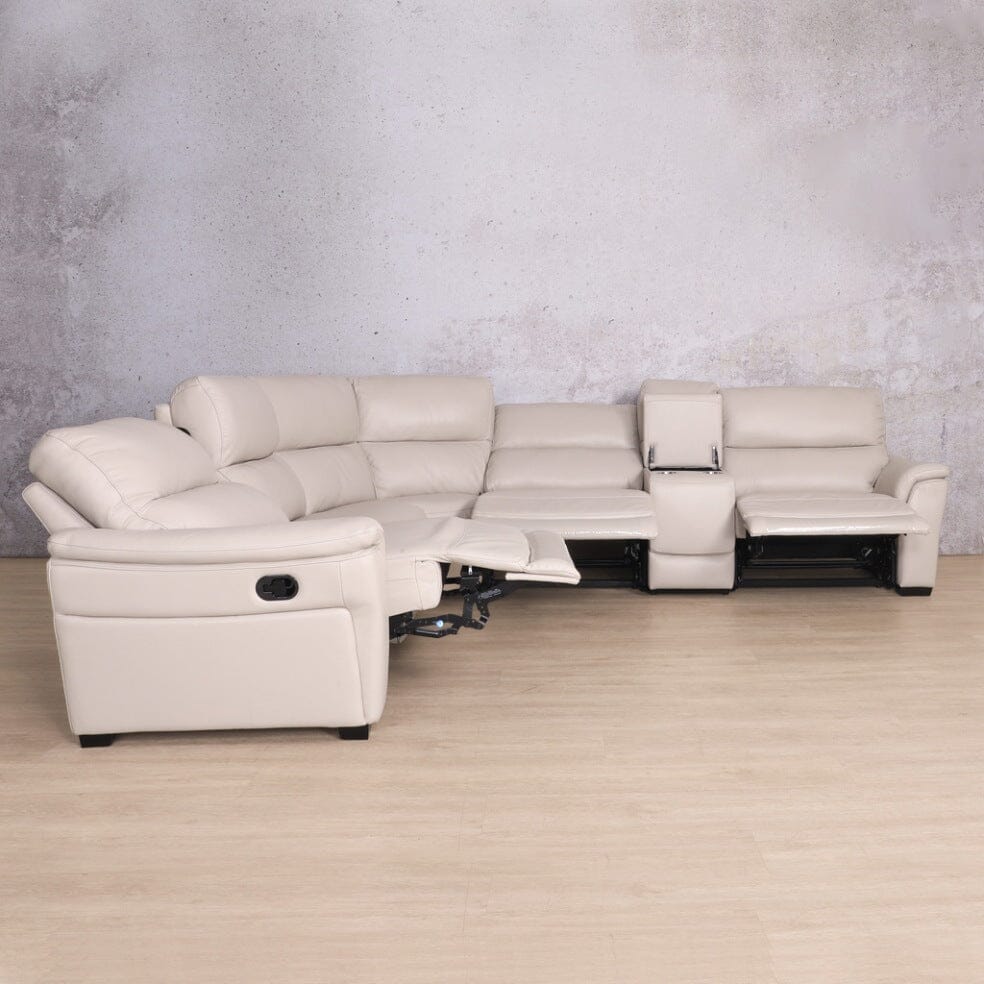 Manhattan Leather Corner Sofa -  Beige | corner couch, corner couches for sale, l shape leather couch 