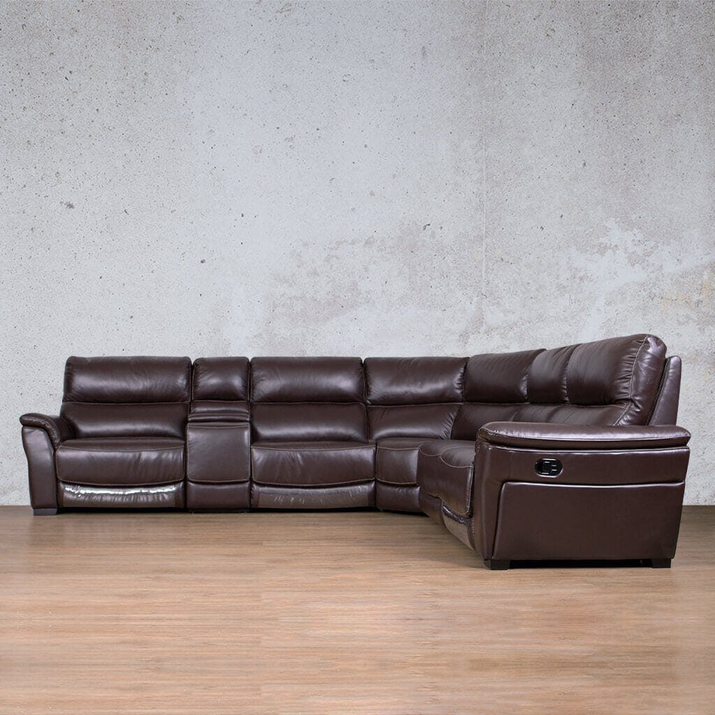 Manhattan Leather Corner Couch - chocolate | corner couch, l shape couch, leather corner couches, l shape couches for sale