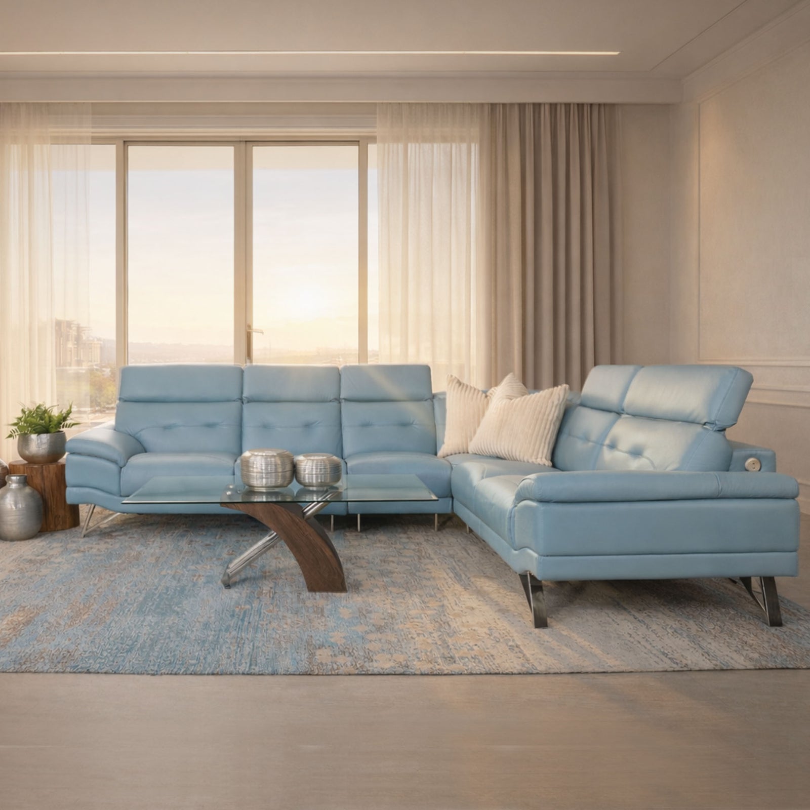 Manila Leather Sectional