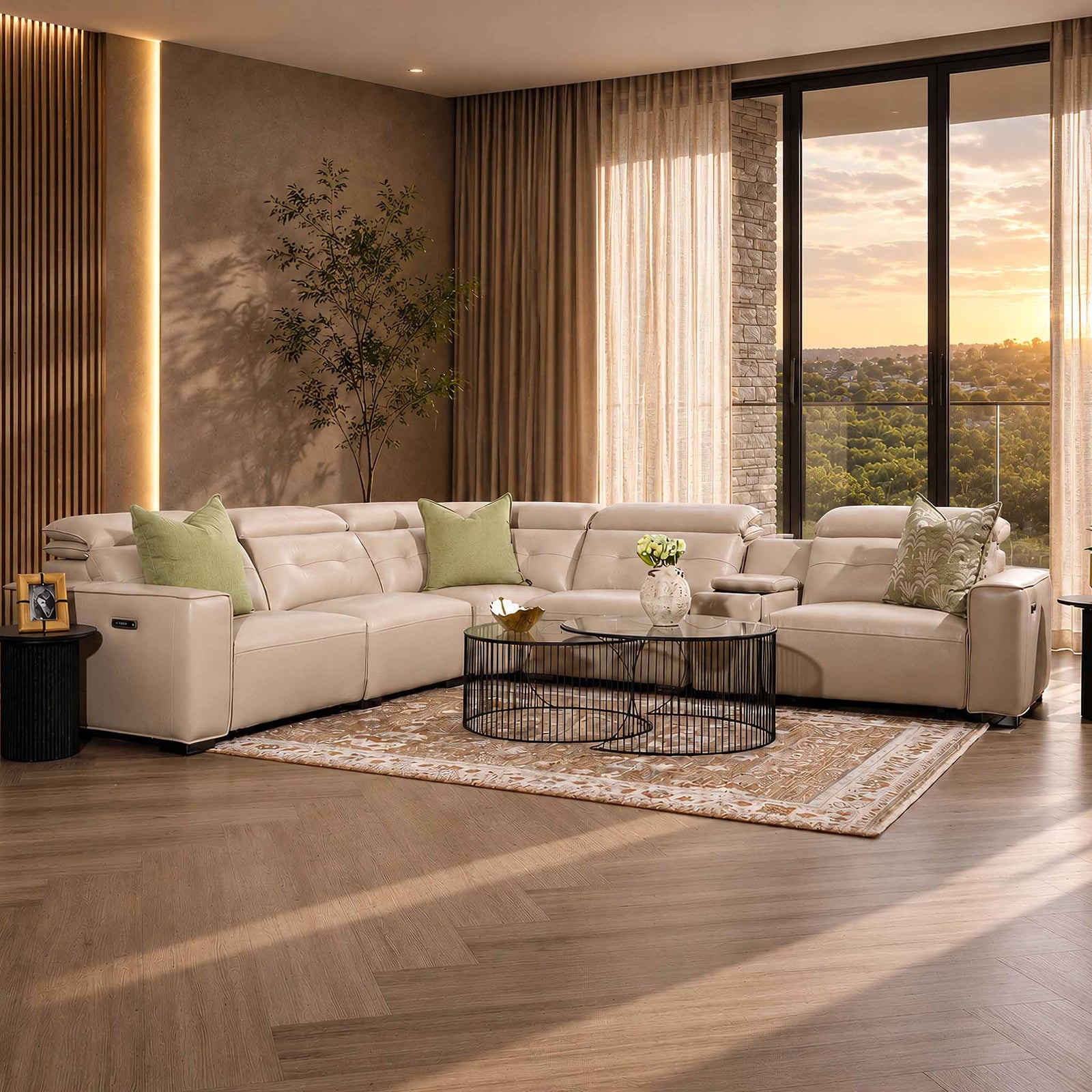Marbella 5 Seater Leather L Shape Couch