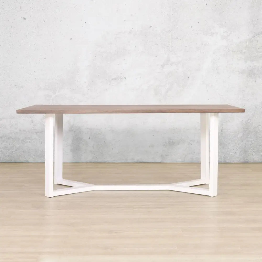 McKinely White Dining Table - 1.9M - White Base - Antique-Dark-Oak & White - Dining Table