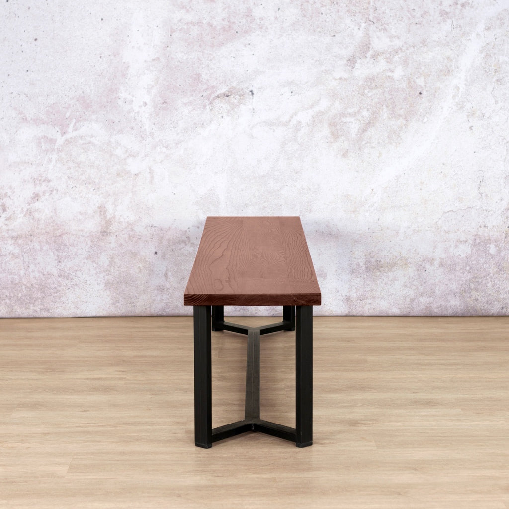 McKinely Bench 2400 - Antique Dark Oak Dining Table Leather Gallery 