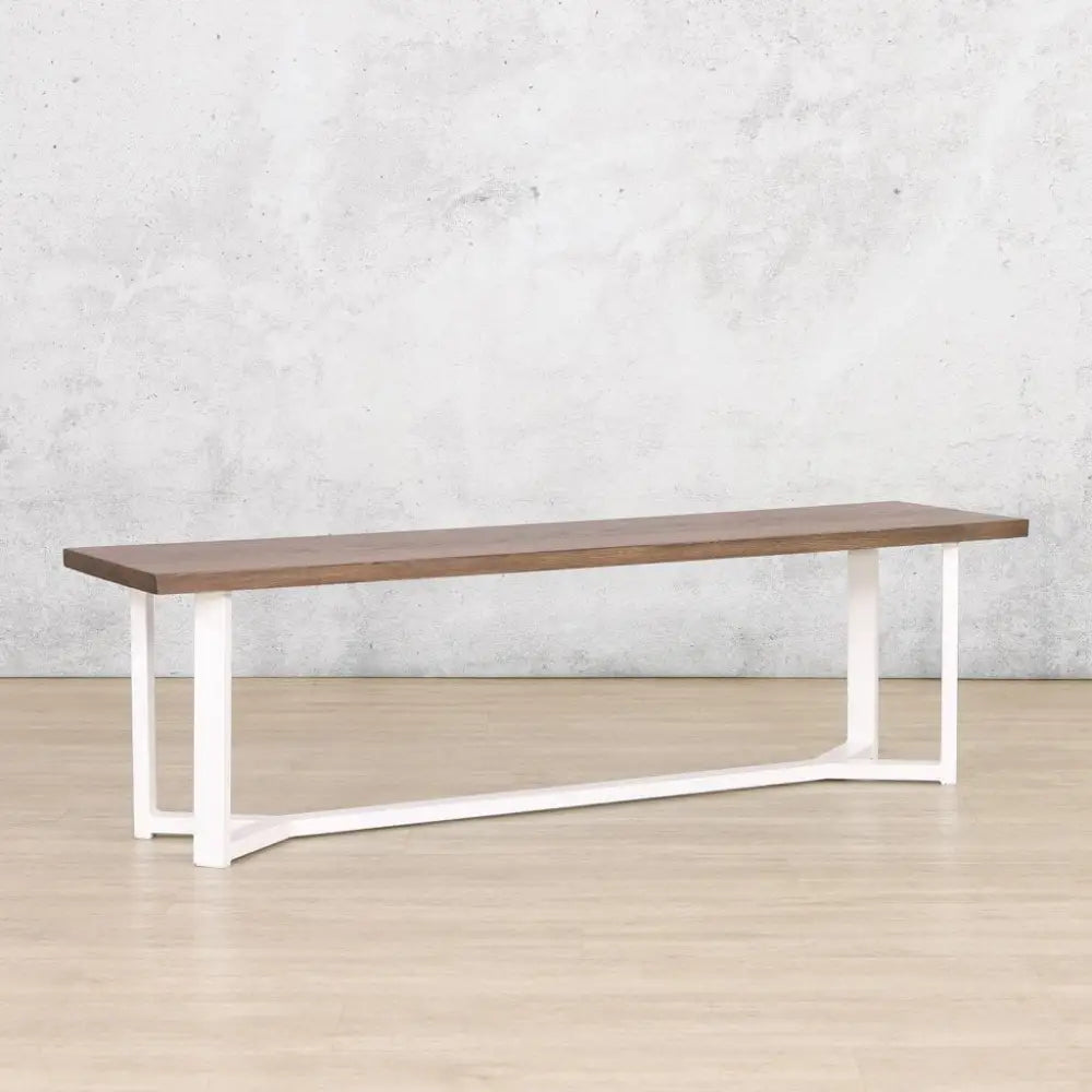 McKinely Wooden Bench - Antique Dark Oak & White - Antique-Dark-Oak & White - Dining Table