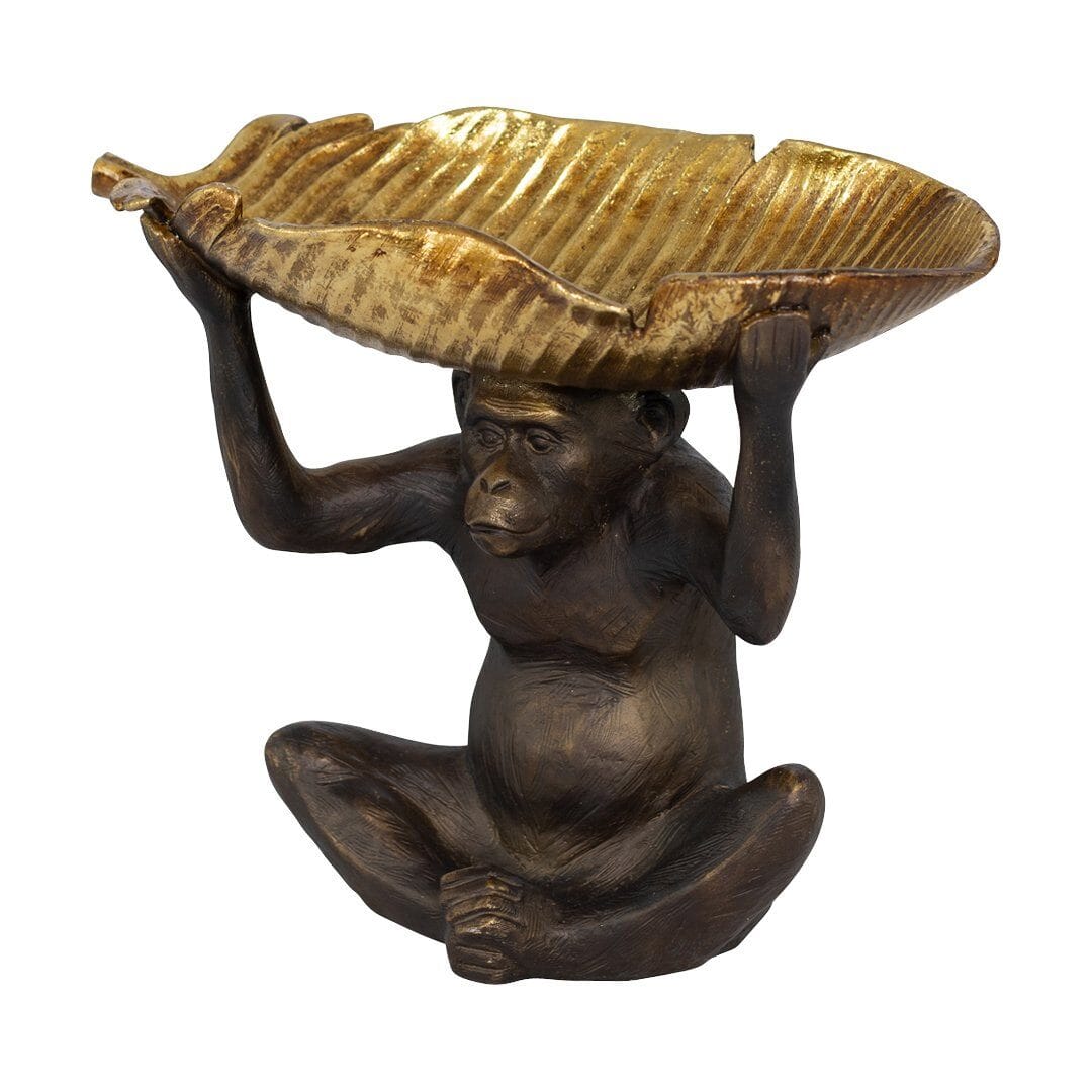 Metallic Monkey with Tray Ornament Ornament Leather Gallery 