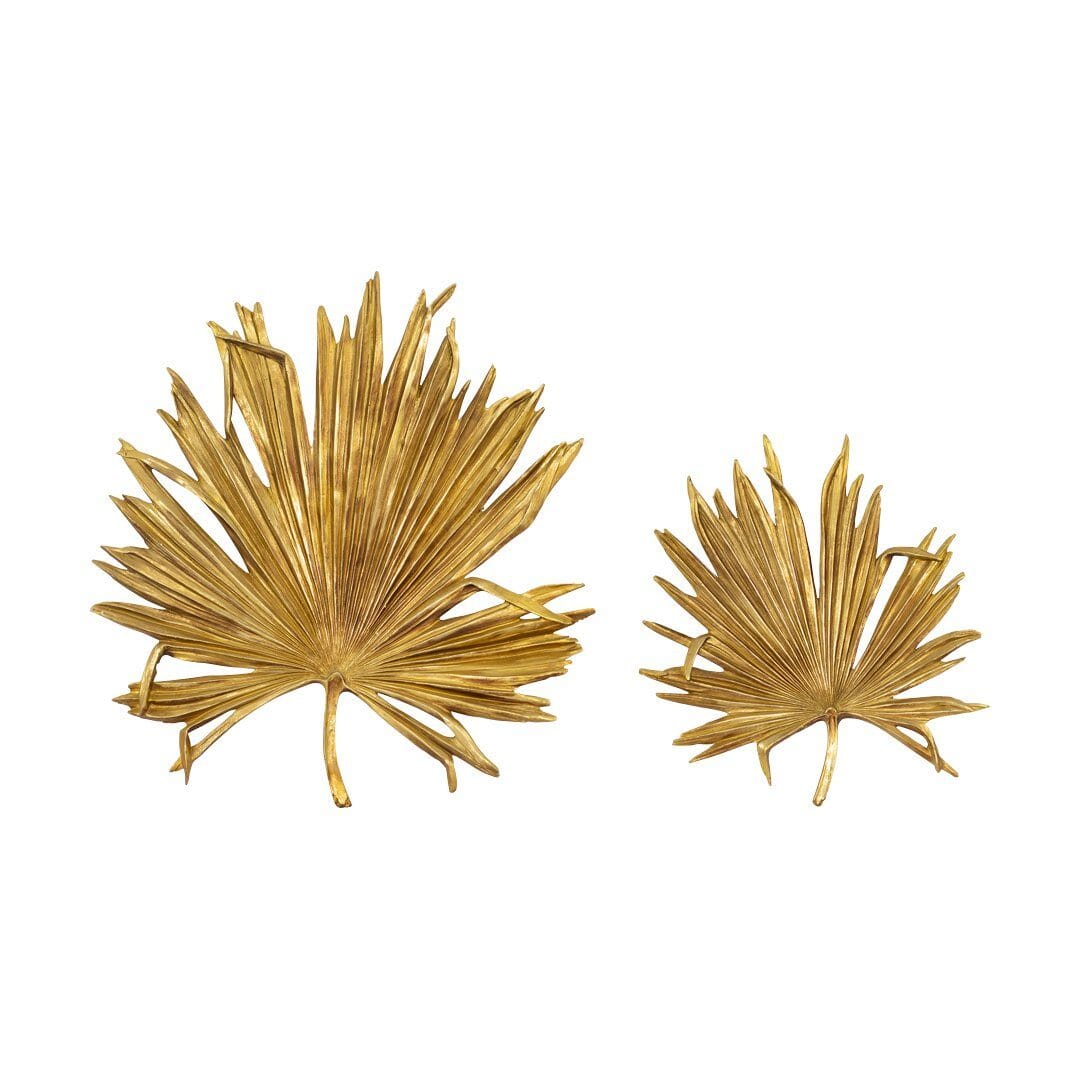 Metallic Palm Wall Décor II Ornament Leather Gallery 