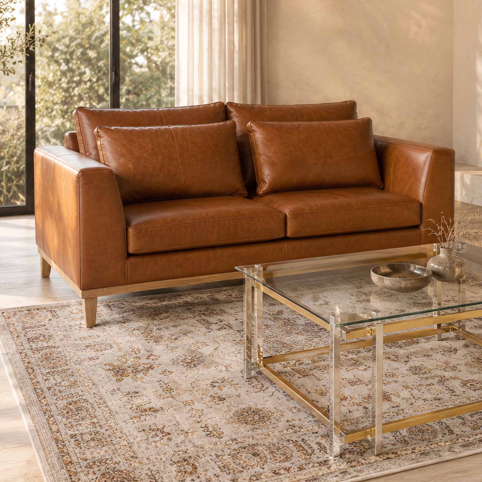 Modena 3 Seater Leather Couch