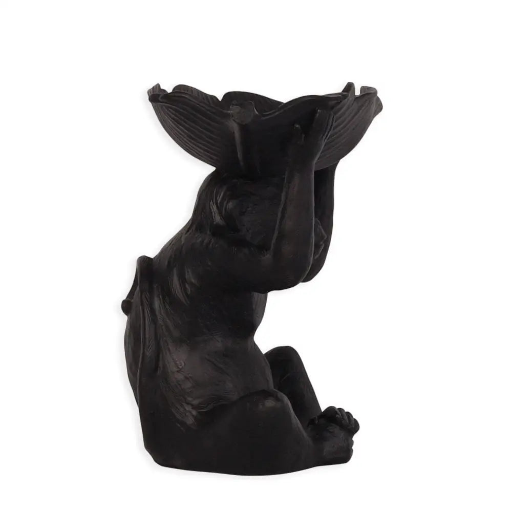 Monkey with Tray Ornament - Black - Black - Ornament