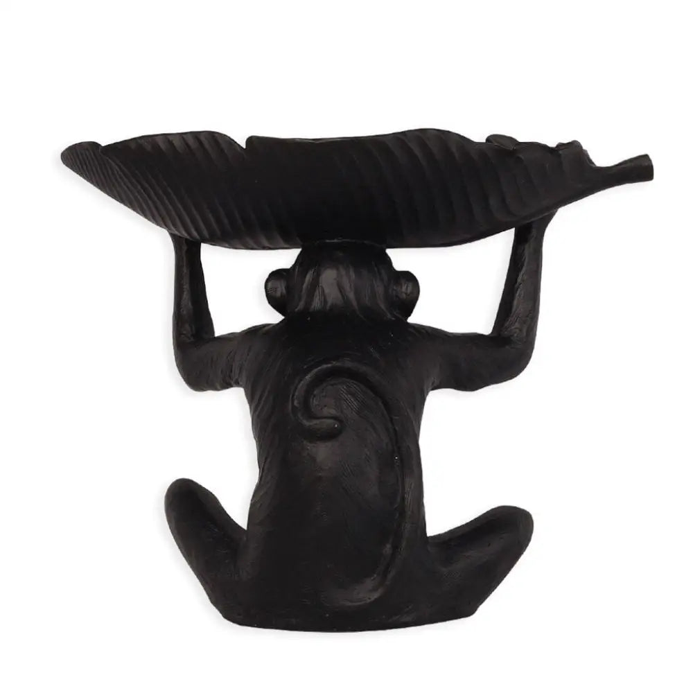 Monkey with Tray Ornament - Black - Black - Ornament