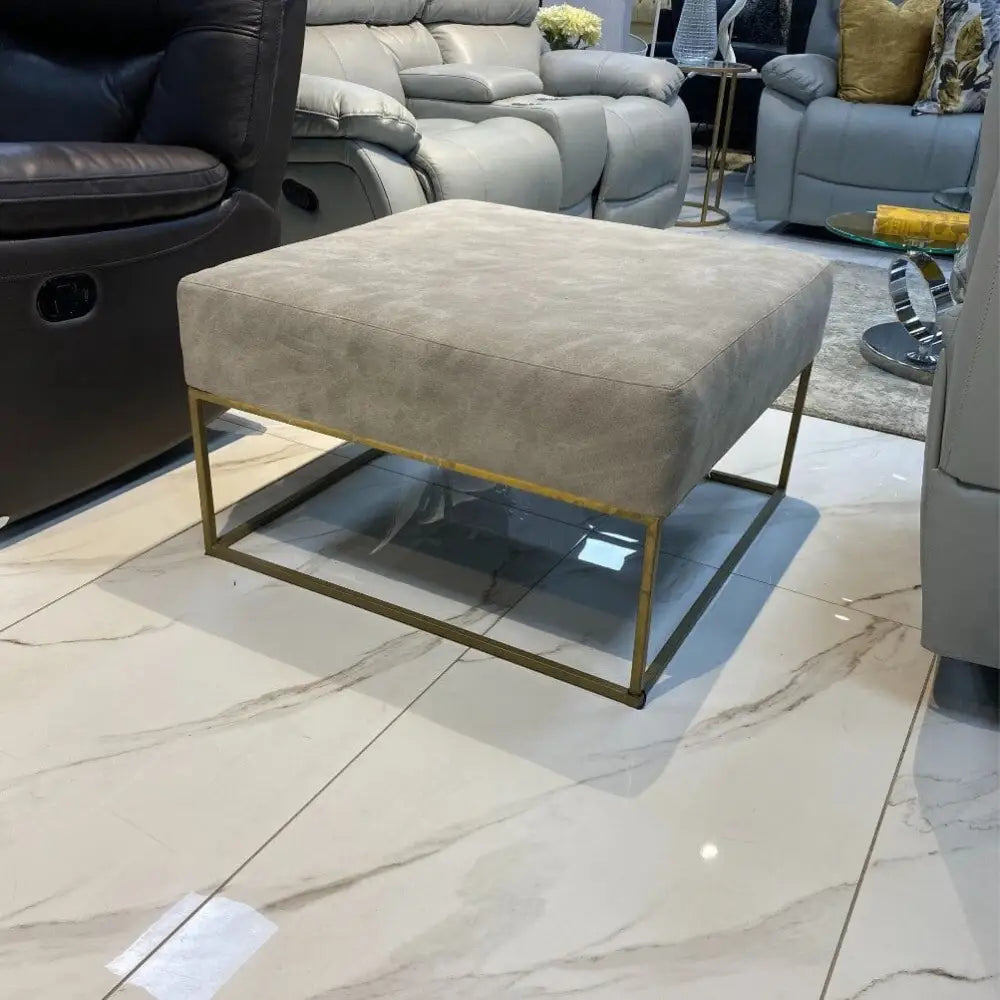 Moore Velvet - Ottoman- Warehouse Clearance - Ottoman