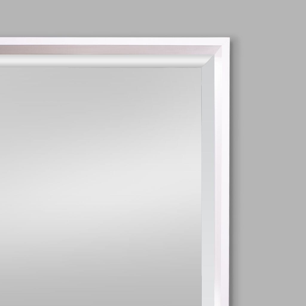 Nova White Natural Wood Square Wall Mirror - 545 x 545mm Mirror Leather Gallery 