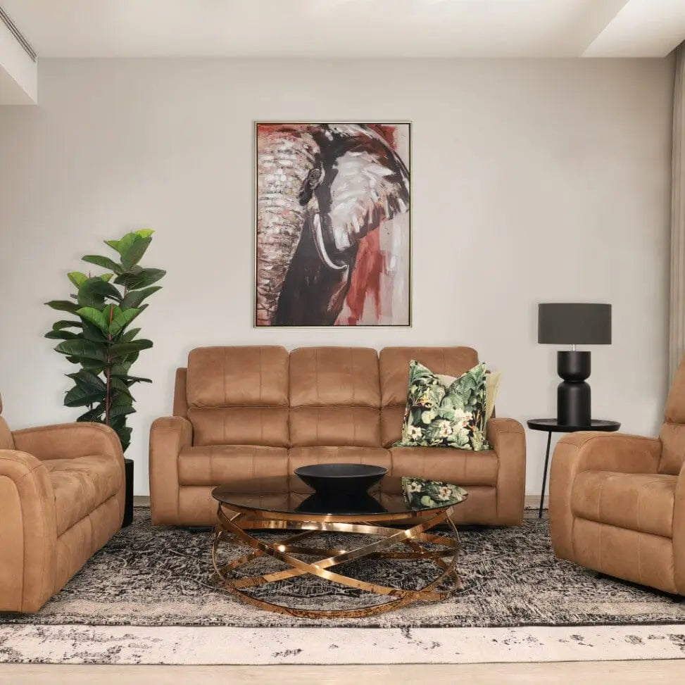 Orlando 3 + 2 + 1 Fabric Recliner Suite -Fabric Recliner desert sand