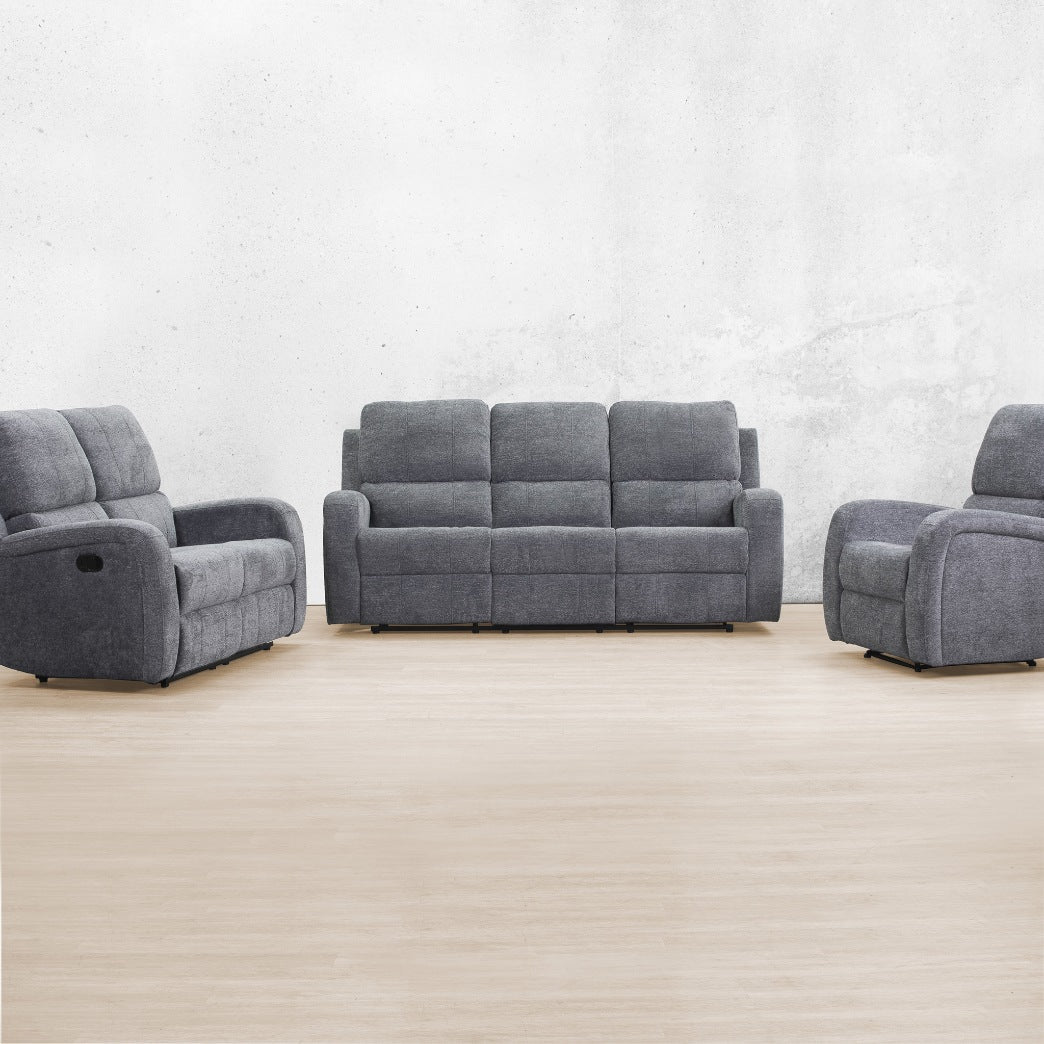 Orlando 3 + 2 + 1 Fabric Recliner Suite - Mountain Grey - Fabric Recliner