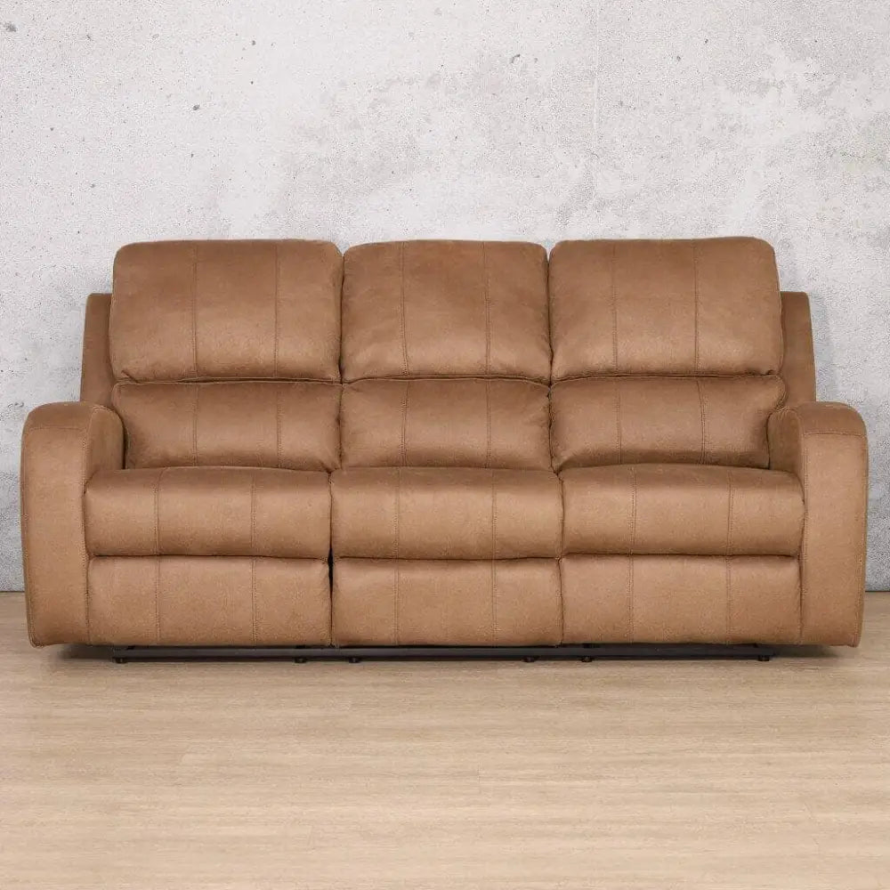 Orlando 3 Seater Fabric Recliner Couch - Fabric Recliner Desert Sand