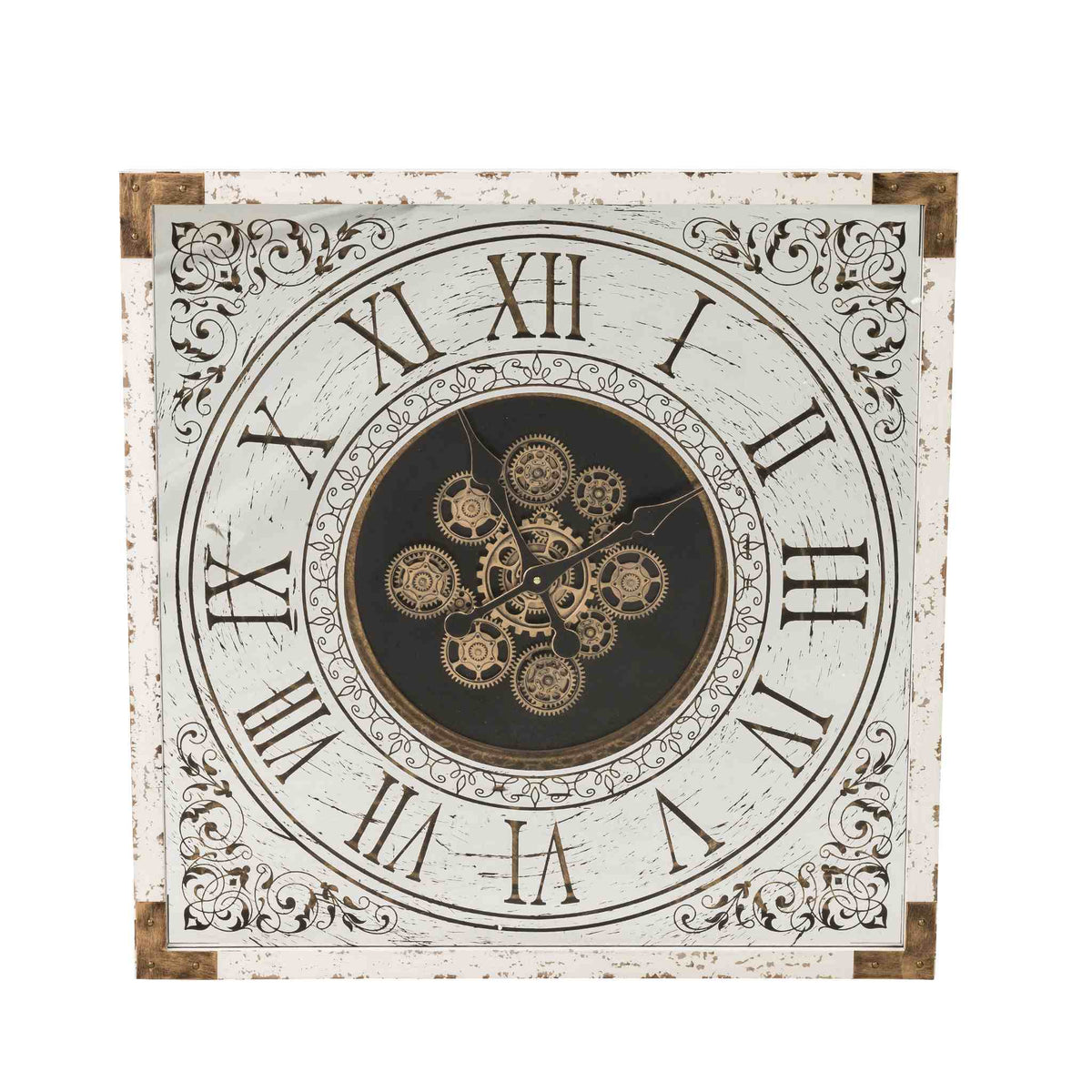 Oswald Gear Clock - Dia 80 cm x 8cm | Leather Gallery 