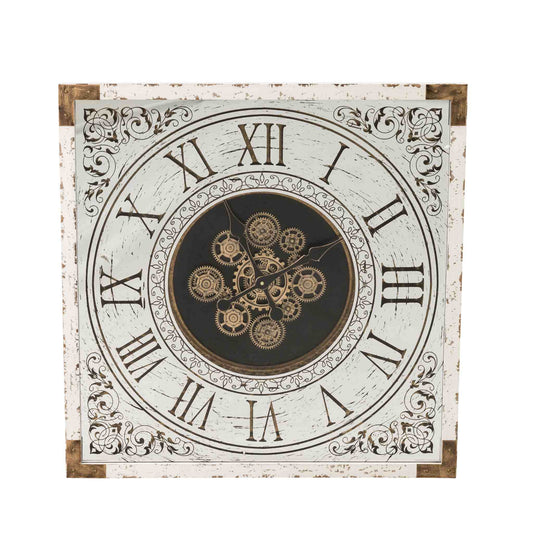 Oswald Gear Clock - Dia 80 cm x 8cm | Leather Gallery 