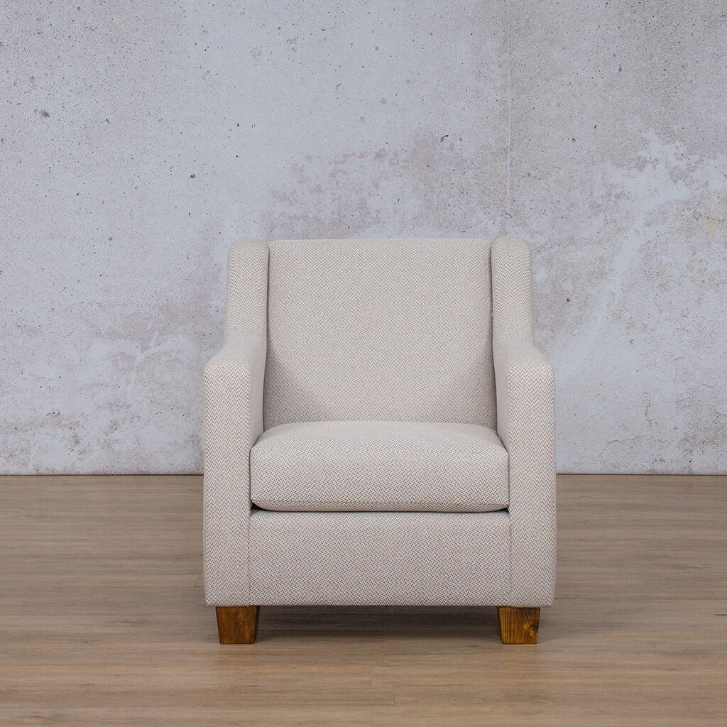 Front view of the Piper White Occasional Chair | Fabric Armchair | Occasional Chairs For Sale at Leather Gallery | Occasional Chairs South Africa | Tub Chairs For Sale
