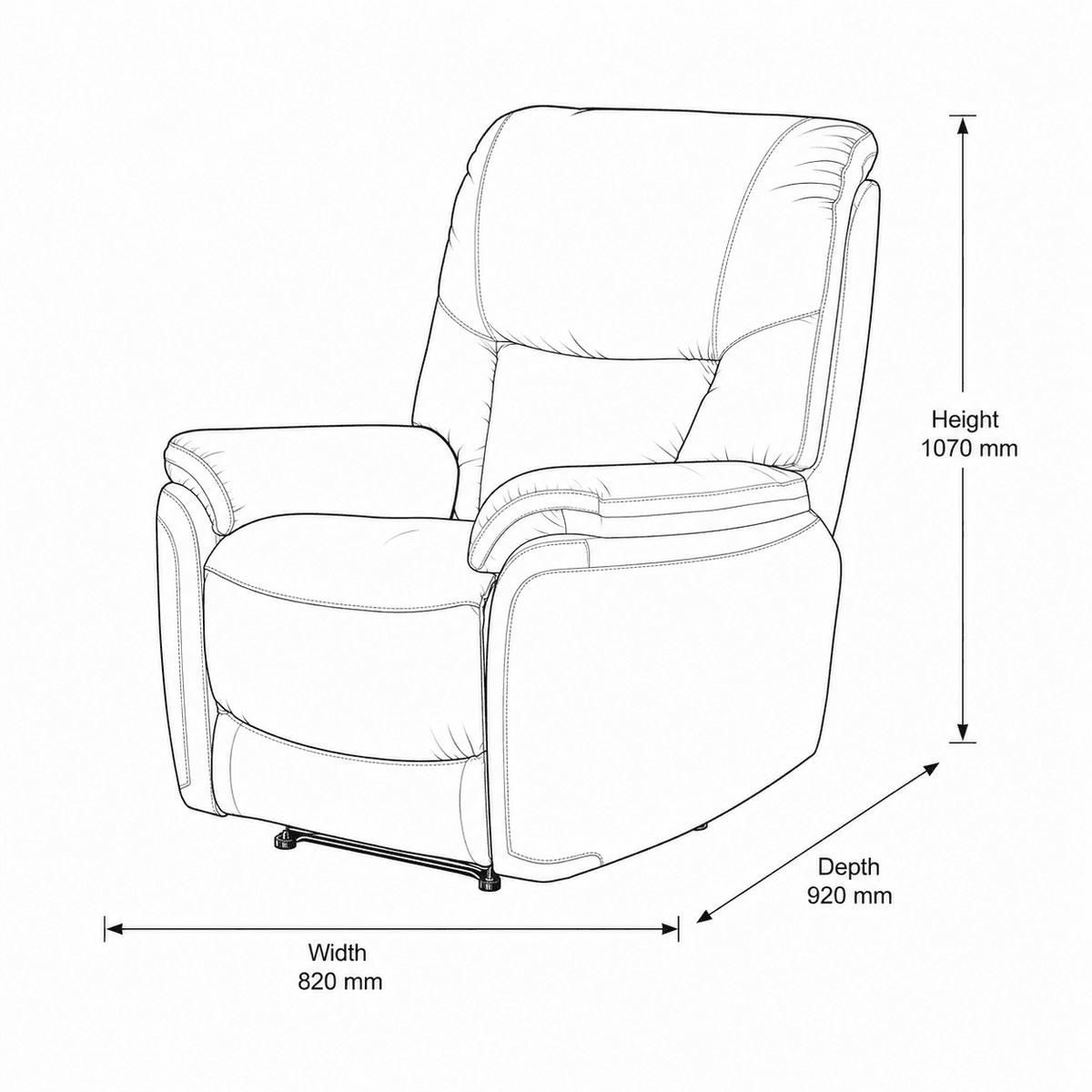 Presley 1 Seater Leather Recliner Chair