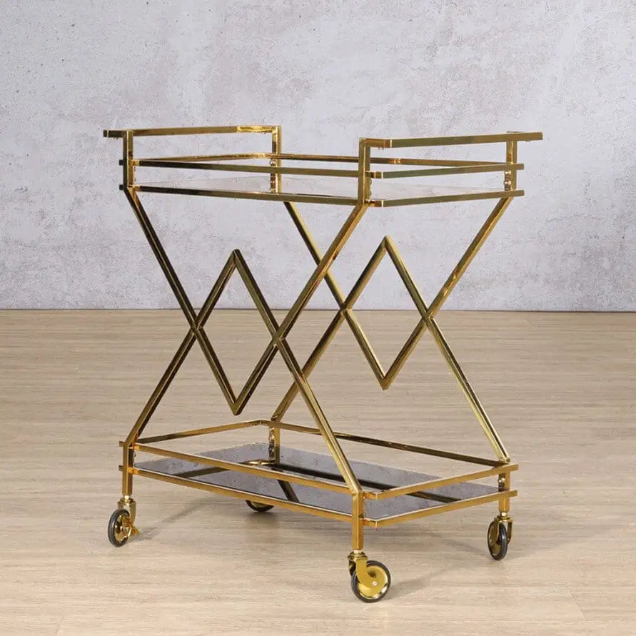 Prestige Bar Trolley - Gold - Drinks Trolley