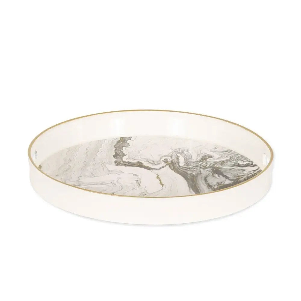 Quinn Round Tray Black &amp; White - Medium - Medium - Trays