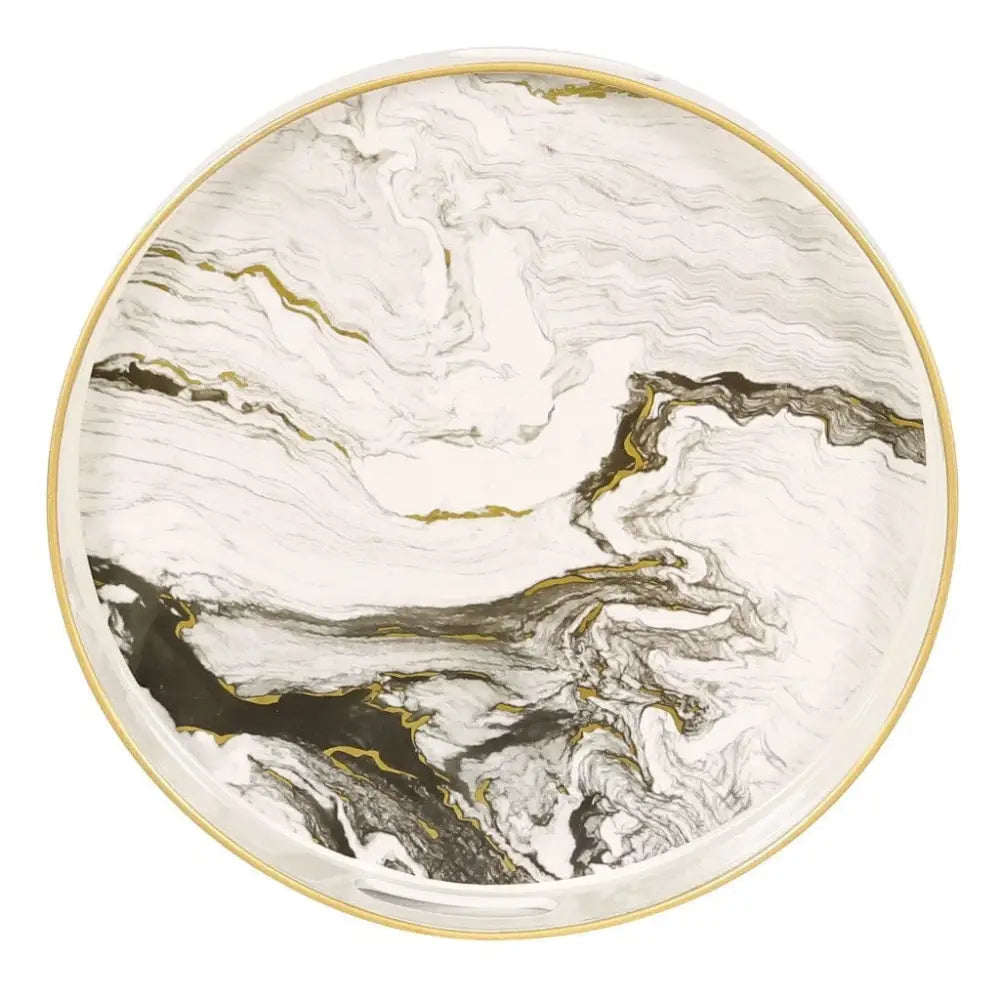 Quinn Round Tray Black & White - Medium - Medium - Trays