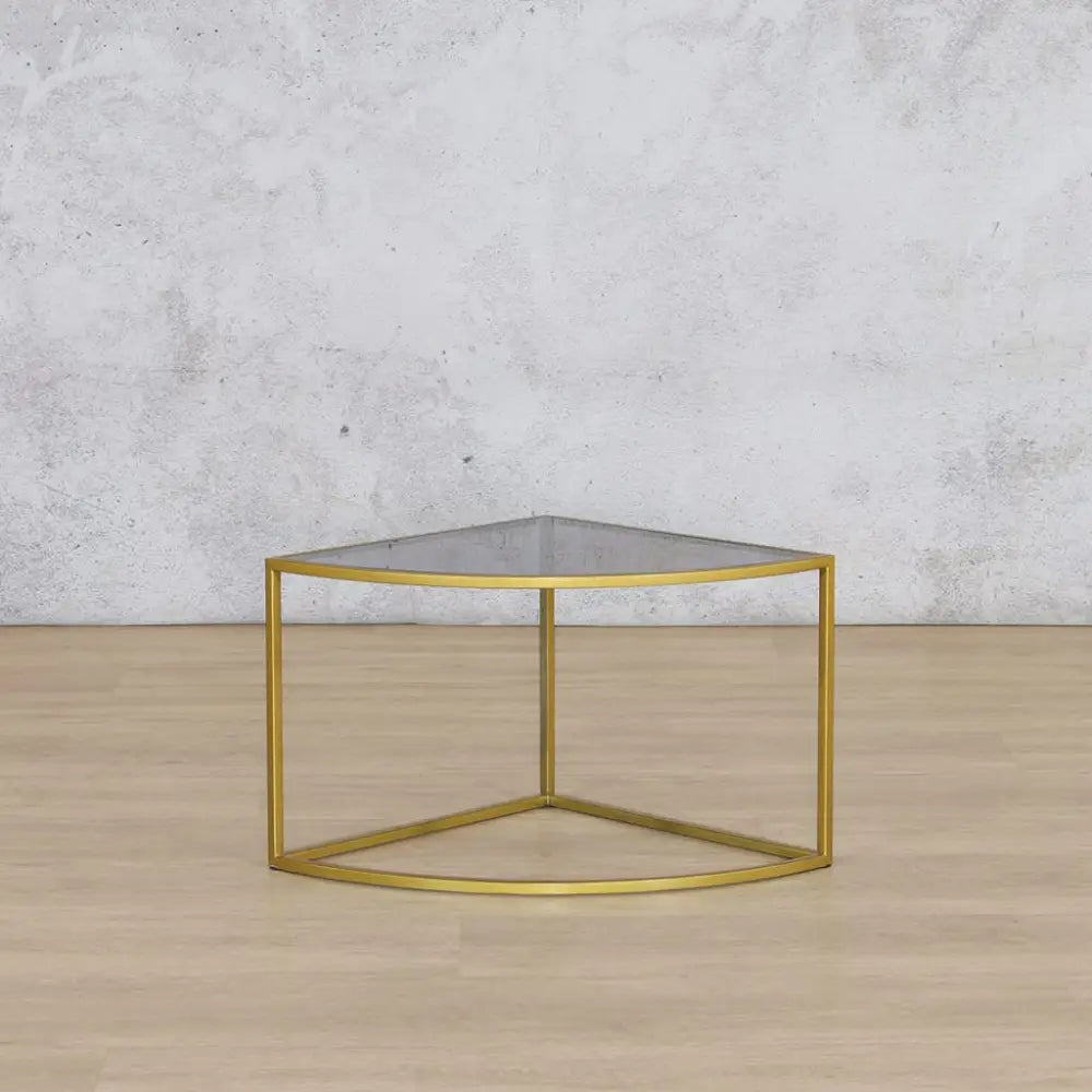 Ritz Nesting Coffee Table - Set of 5 - Gold & Tinted Bronze Glass - Coffee Table