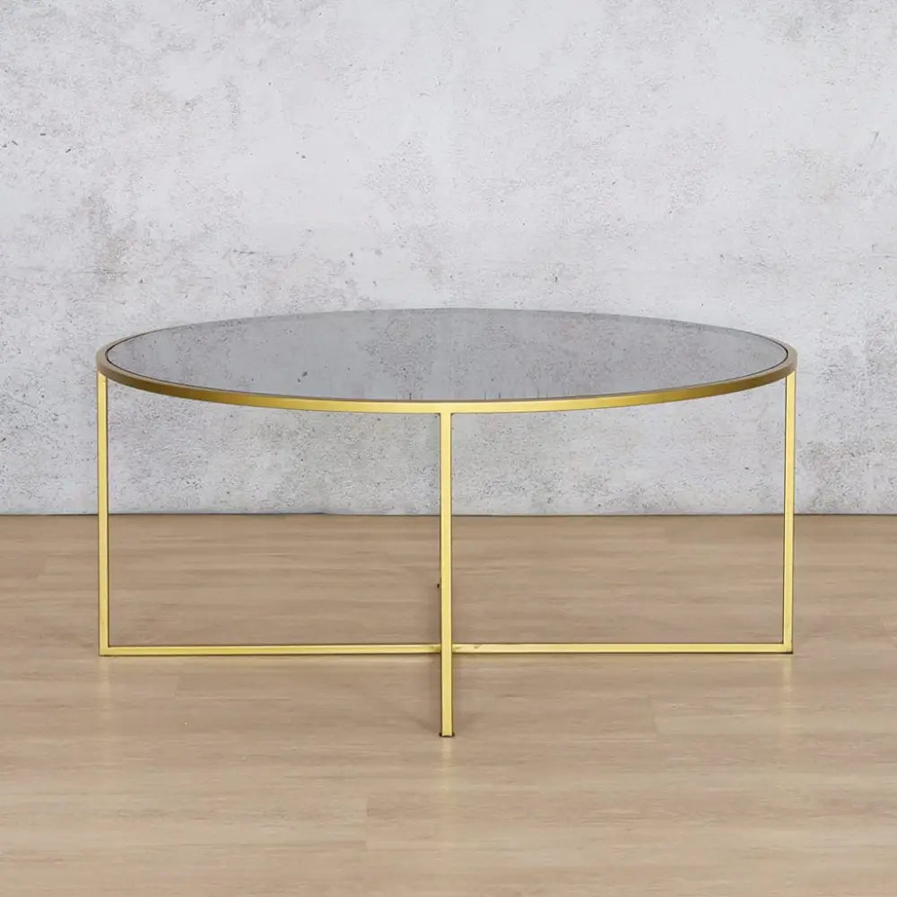 Ritz Nesting Coffee Table - Set of 5 - Gold & Tinted Bronze Glass - Coffee Table