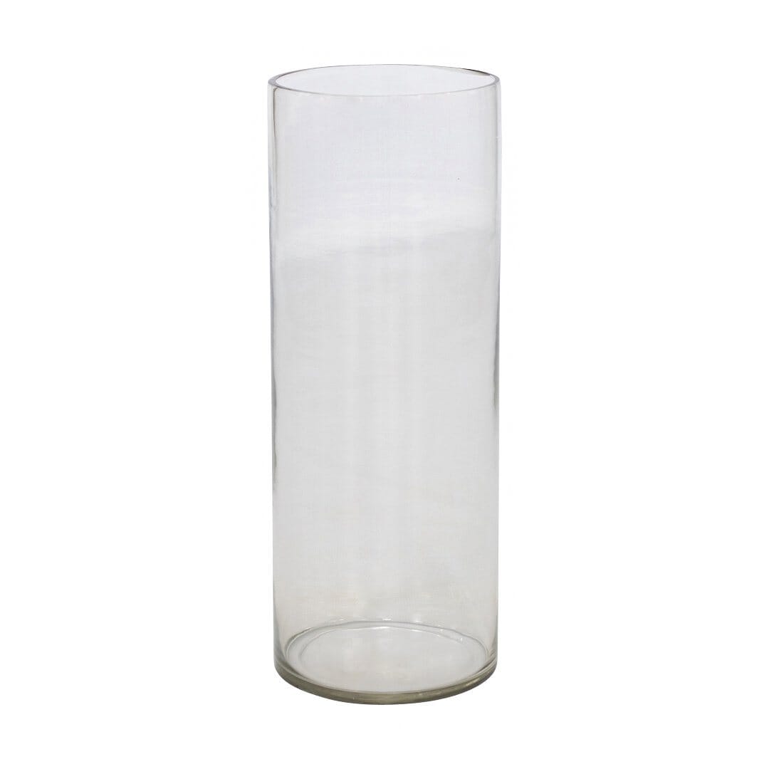 Rochelle Extra Large Glass Vase Leather Gallery Clear 50 x 19cm