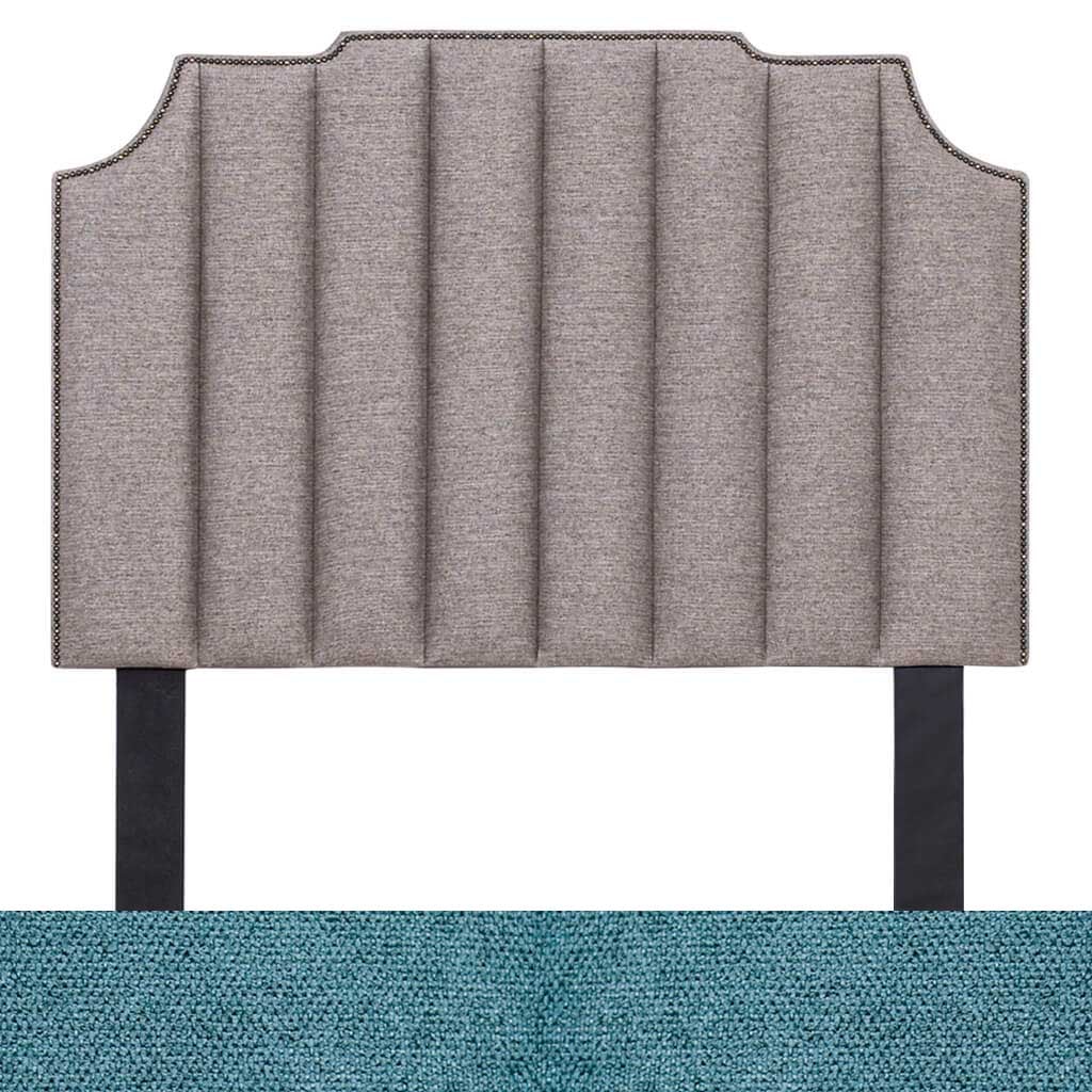 Air Force Blue Fabric Sample | Roman Paneled Fabric Headboard | Headboards For Sale | Bedroom Headboard | Queen Bedroom Set Leather Gallery | Queen Headboard | Headboards | Modern Headboards