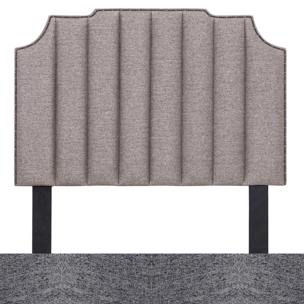 Detroit Black Fabric Sample | Roman Paneled Fabric Headboard | Headboards For Sale | Bedroom Headboard | Queen Bedroom Set Leather Gallery | Queen Headboard | Headboards | Modern Headboards