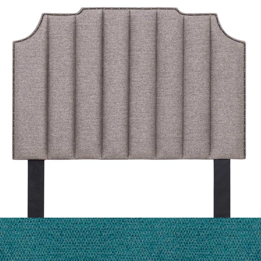 Turquoise Fabric Sample | Roman Paneled Fabric Headboard | Headboards For Sale | Bedroom Headboard | Queen Bedroom Set Leather Gallery | Queen Headboard | Headboards | Modern Headboards