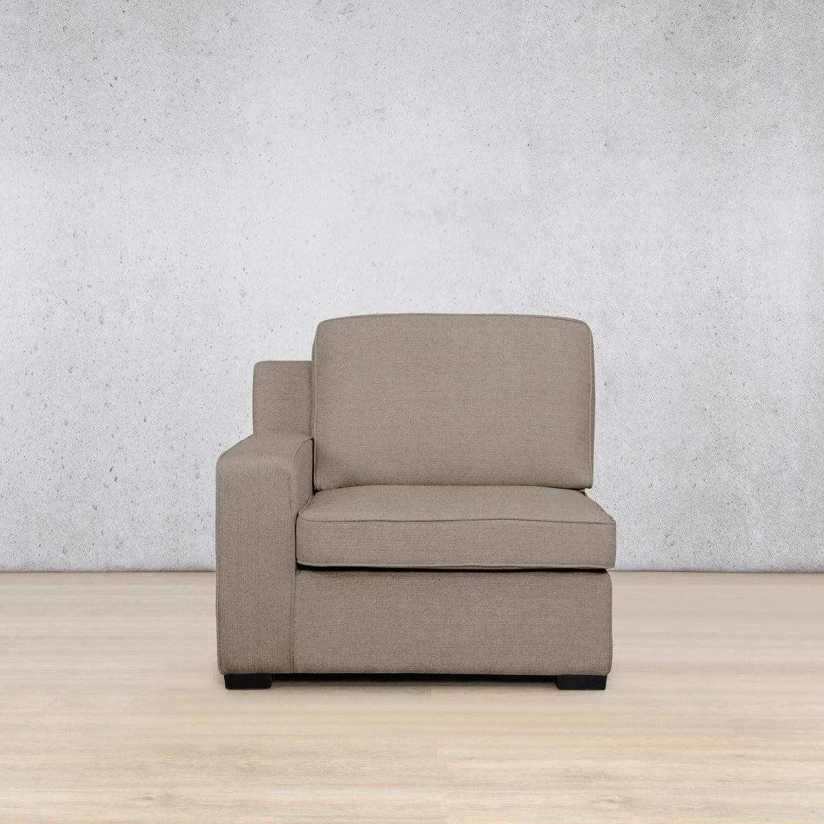 Rome 1 Seater 1 Arm Fabric Couch - Left Hand Facing - Ivory Sand | Couches, single couch, modern couch 