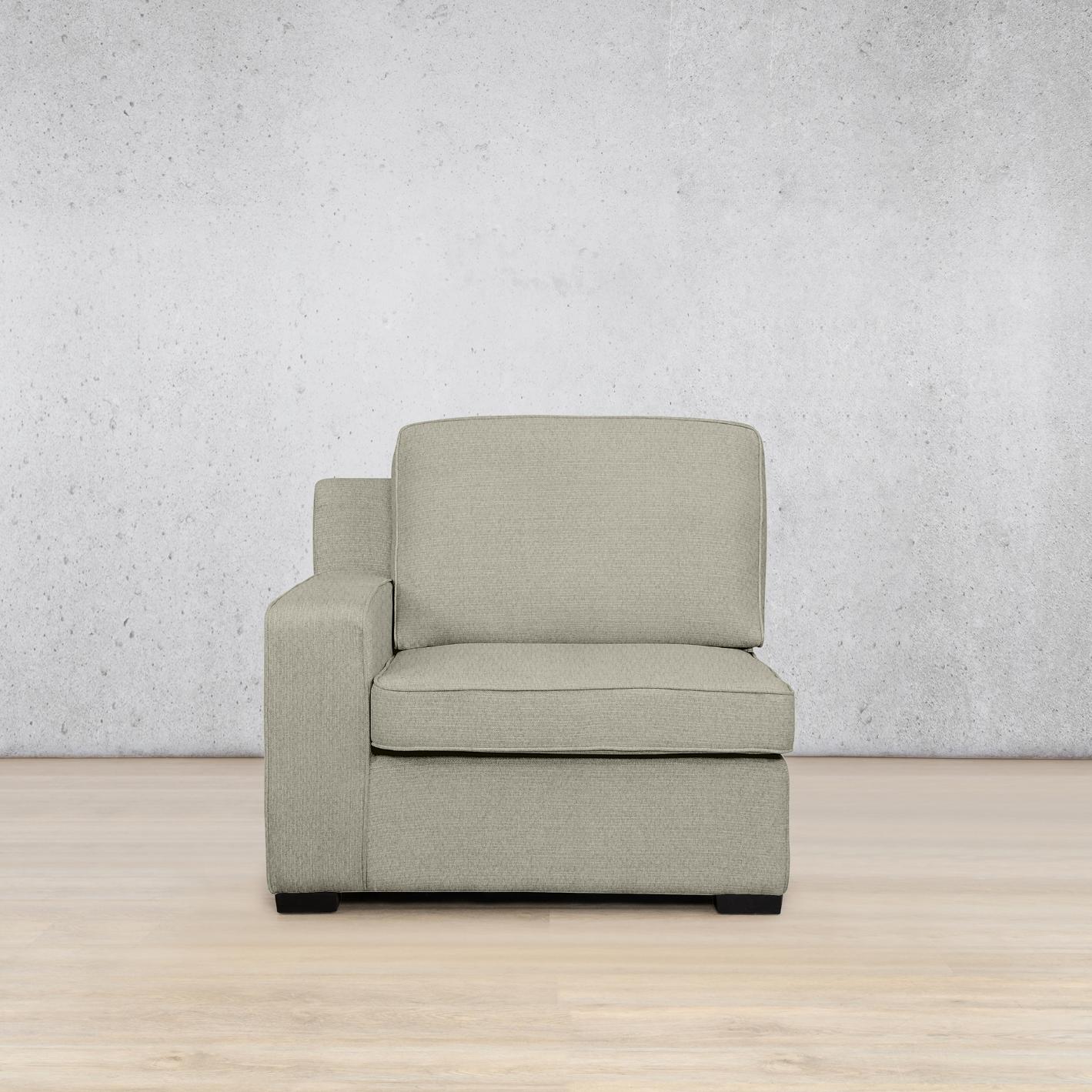 Rome 1 Seater 1 Arm Fabric Couch - Left Hand Facing - Kenya Beige | Beige couch, single couch, small couch, couches 