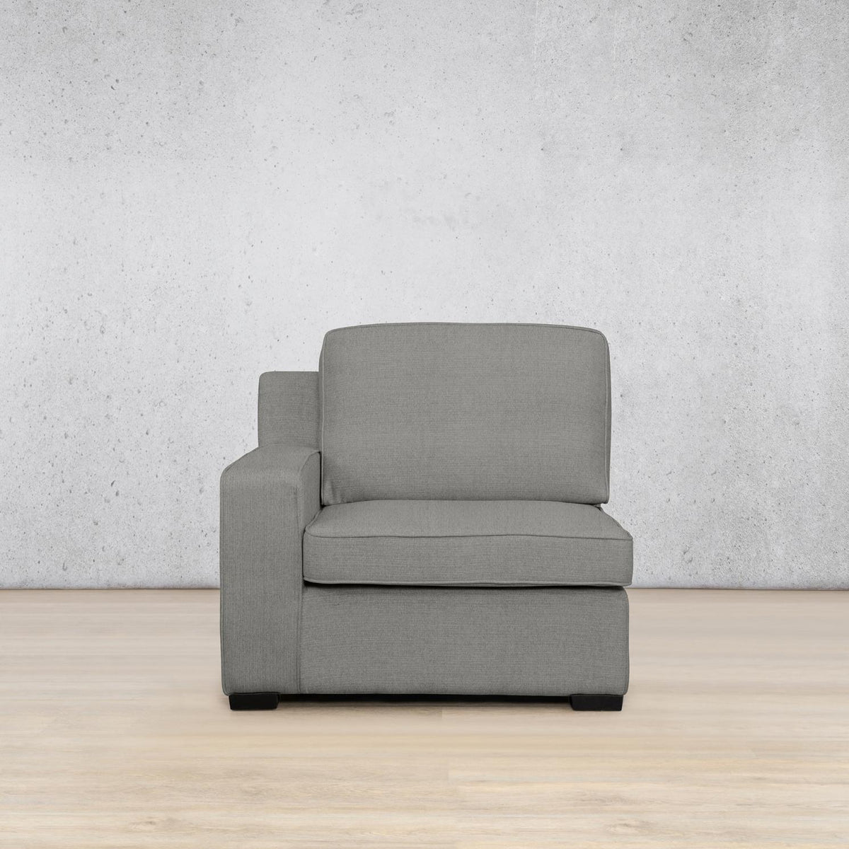 Rome 1 Seater 1 Arm Fabric Couch - Left Hand Facing - Kenya Grey | couches , single couch, grey couch, fabric couch