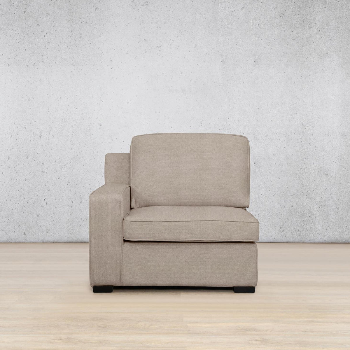 Rome 1 Seater 1 Arm Fabric Couch - Left Hand Facing - Kenya Sand | Small couch, modern couch, couches for sale, modular couches