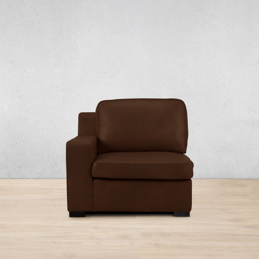 Rome 1 Seater Leather 1 Arm Couch - LHF - Royal Cognac - Leather Armchair